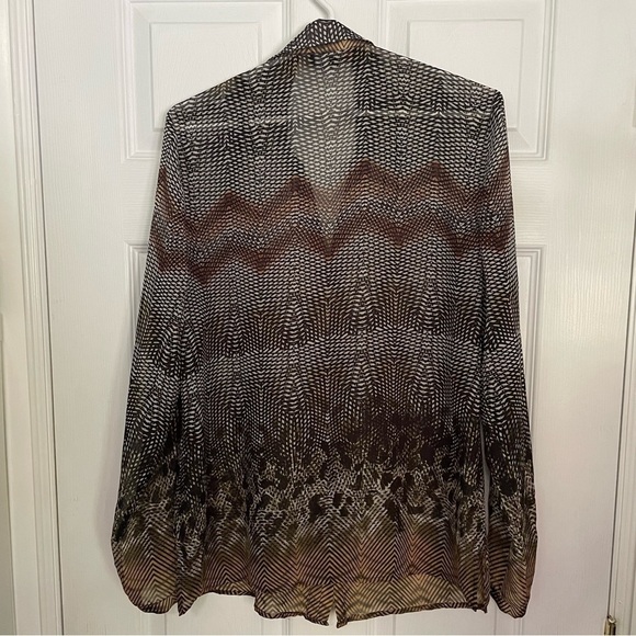 Edit by Jeanne Beker Printed Button Up Blouse Medium - Picture 4 of 8